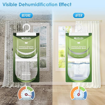 Moisture Absorbers 10 Pack Fresh Fragrance, Hanging Closet Dehumidifier Bags - Image 2