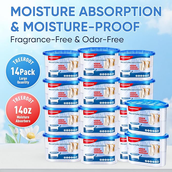 14 Pack Moisture Absorbers, 14 OZ Humidity Absorber Bucket, Moisture Absorbers - Image 2