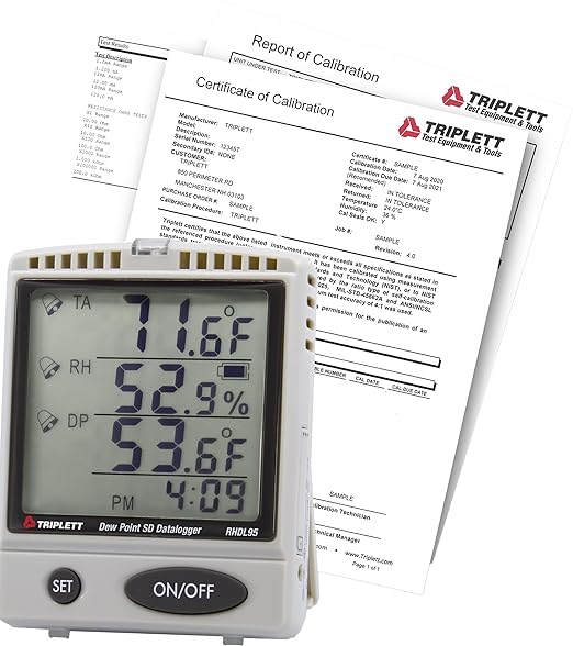 Triplett RHDL95 Temperature/Humidity/Dew Point Indoor Air Quality Monitor by Triplett