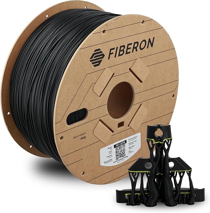 Polymaker Fiberon Black PET-GF15 3D Printer Filament 1.75mm 3KG, 15% Glass by Polymaker