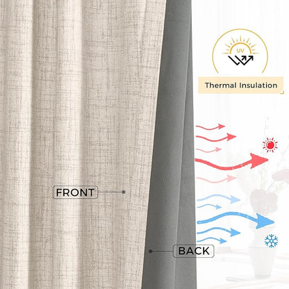 INOVADAY Thermal Sliding Door Curtains 100% Blackout Curtains - Image 6