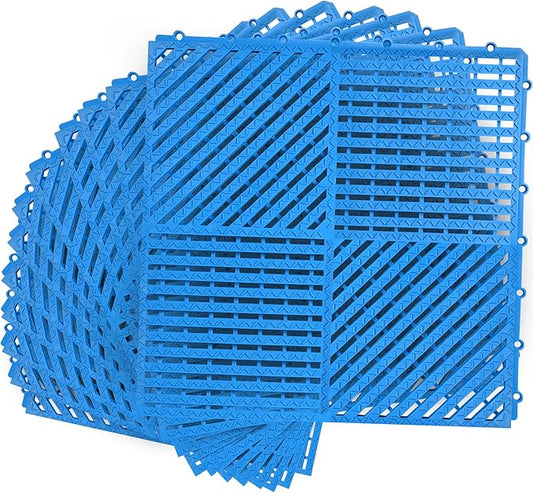 MYFAMIREA Modular Interlocking Cushion 12 Pack 11.8" x 11.8" Rubber Floor Tiles by MYFAMIREA