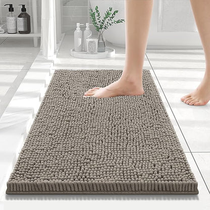 Smiry Luxury Chenille Bathroom Rugs 24x16, Extra Soft and Absorbent Shaggy Bath by Smiry