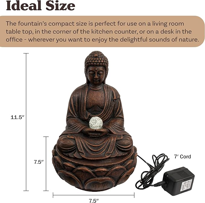 Pure Garden Indoor Tabletop Water Fountain - Image 3