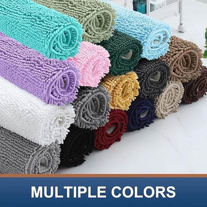 Smiry Luxury Chenille Bathroom Rugs 44x24, Extra Soft and Absorbent Shaggy Bath - Image 9