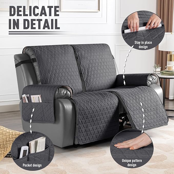 TAOCOCO 100% Waterproof Recliner Cover, Non-Slip Washable Reclining Couch Cover - Image 6