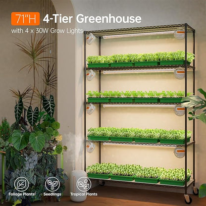 Bstrip Plant Shelf with Grow Light, 5 Tier Large Tall Plant Stand with 3FT T8 - Image 2