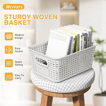 White Plastic Storage Baskets - Image 6