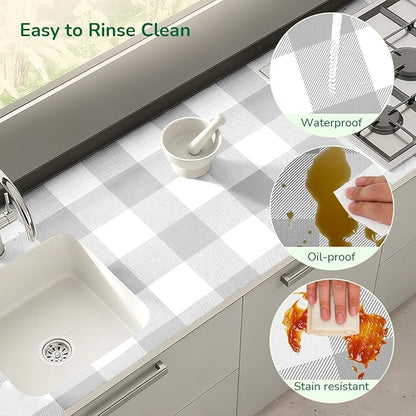 Shelf Liner for Kitchen Cabinets Non-Adhesive Drawer Liners Non-Slip Strong - Image 3
