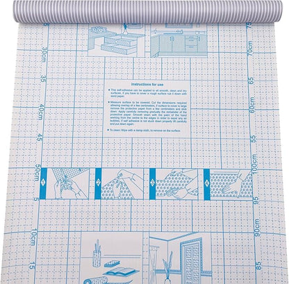 Yifely Blue White Stripes Shelf Liner Drawer Units Decor Sticker Self-Adhesive - Image 4