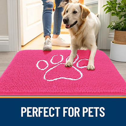 OLANLY Dog Door Mat for Muddy Paws 30x20, Paw Print Design, Absorbs Moisture - Image 6