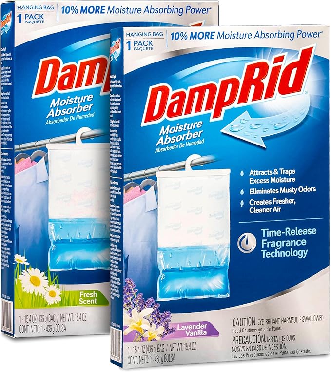 Damp Rid Hanging Bag Moisture Absorber – Fresh Scent Lavender Vanilla Humidity by Ilios