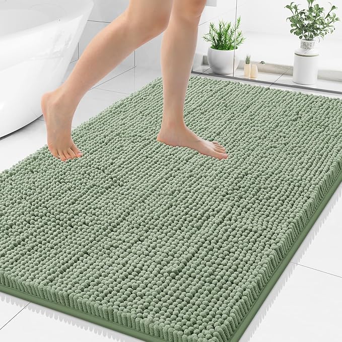 Smiry Luxury Chenille Bathroom Rugs 50x30, Extra Soft and Absorbent Shaggy Bath by Smiry