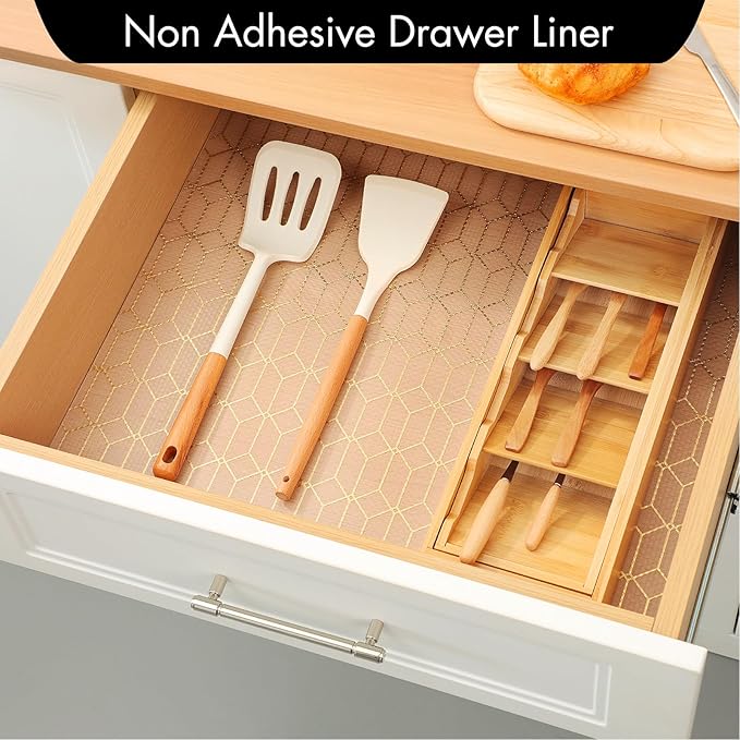 Cooyes Shelf and Drawer Liners for Kitchen Cabinets, Non Adhesive Cabinet Liner - Image 3
