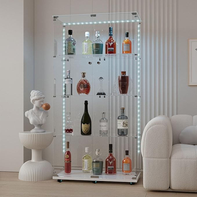 Yoluckea 4 Tiers Glass Display Cabinet - Image 6
