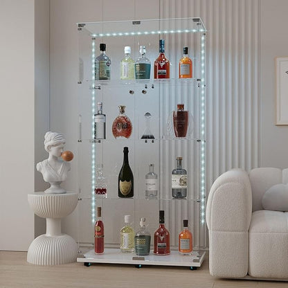 Yoluckea 4 Tiers Glass Display Cabinet - Image 6