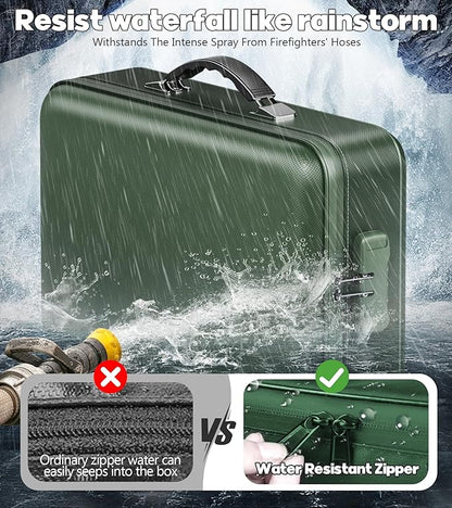 Fireproof Document Box, Hard Case Highly Flame-Resistant Fire Proof Waterproof - Image 7