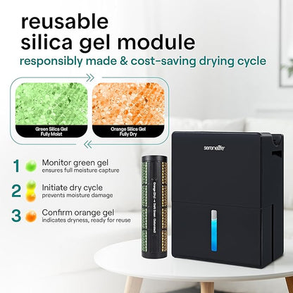 SereneLife Dehumidifier, Quiet 2-in-1 Thermoelectric & Desiccant Dehumidifiers - Image 4