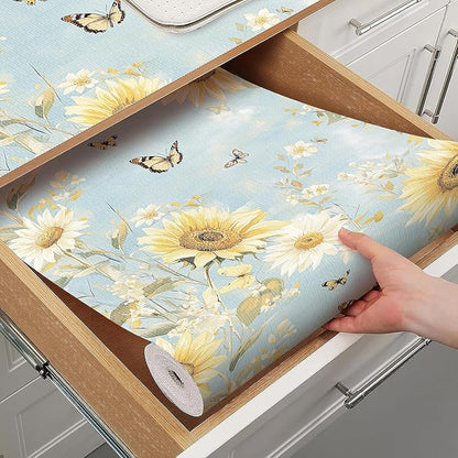 Shelf Liner for Kitchen Cabinets Non Adhesive Drawer Liner, Cabinet Liner for by Quttisay