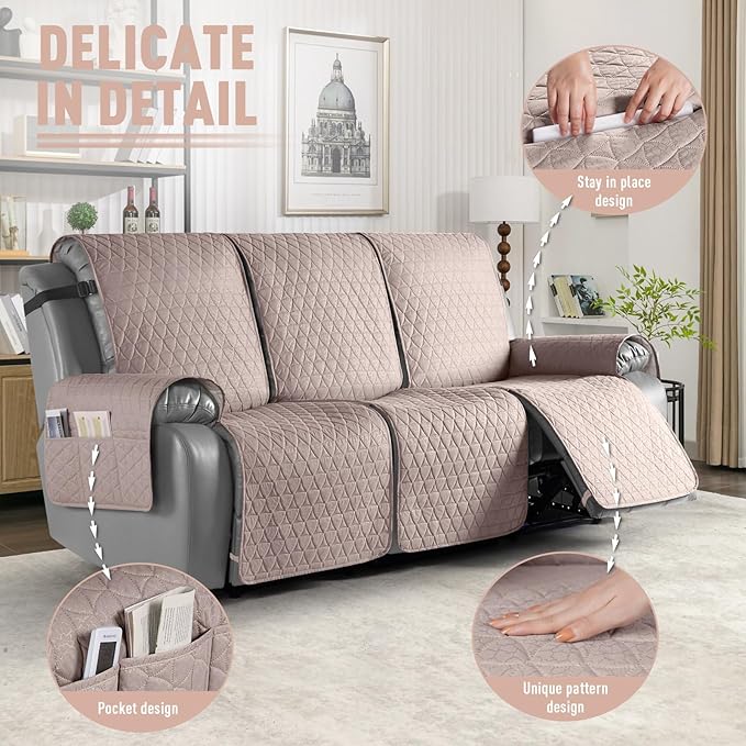 TAOCOCO 100% Waterproof Recliner Cover, Non-Slip Washable Reclining Couch Cover - Image 6