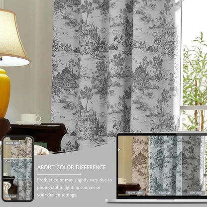 jinchan 95% Blackout Toile Curtains - Image 7
