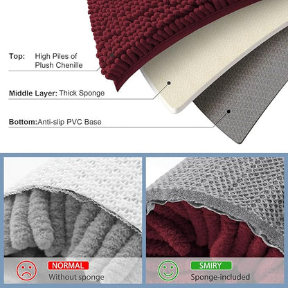Smiry Luxury Chenille Bathroom Rugs 59x20, Extra Soft and Absorbent Shaggy Bath - Image 5