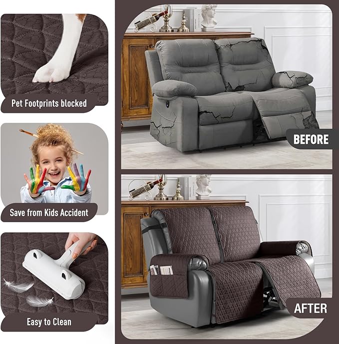 TAOCOCO 100% Waterproof Recliner Cover, Non-Slip Washable Reclining Couch Cover - Image 2