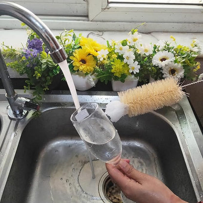 NewFerU Stainless Steel Soda Bottle Cleaning Brush in Natural Boar Bristle Wool - Image 7
