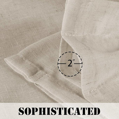 H.VERSAILTEX Pair Set Natural Linen Blended Window Treatment, Rod Pocket Top - Image 5