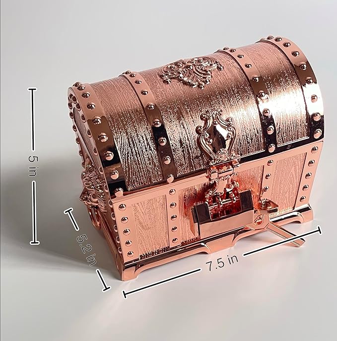 Large Double-layer Retro Metal Jewelry Chest, Pirate-style Lion Head Relief - Image 3