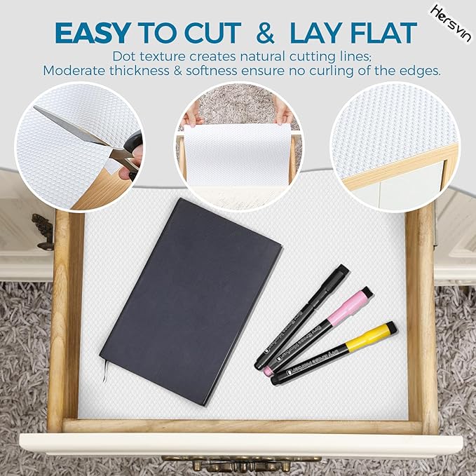 Hersvin Shelf Liners 12 in x 20 ft EVA Drawer Mats, Non-Adhesive Cupboard Pad - Image 5