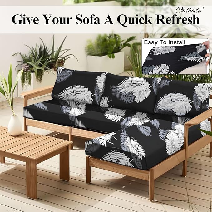 8Pcs Stretch Patio Cushion Covers Dustproof Outdoor Cushion Covers Washable - Image 6
