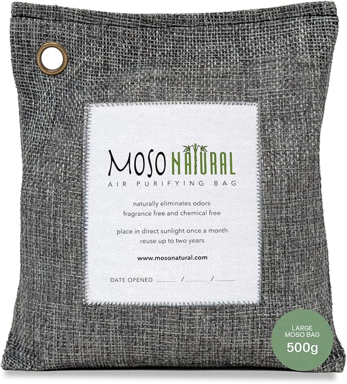 Moso Natural Air Purifying Bag 500g | Premium Bamboo Charcoal Odor Absorber by MosoNatural