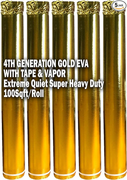 AMERIQUE AMEVA100PK5G Gold, 100SF Per Roll, 500SQFT 4TH Generation High-Density by AMERIQUE
