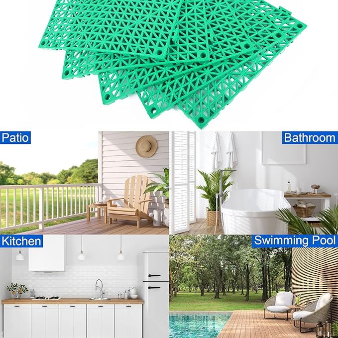 MYFAMIREA Modular Interlocking Cushion 12 Pack 11.8" x 11.8" Rubber Floor Tiles - Image 7