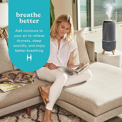 Homedics Ultrasonic Humidifier, Bedrooms and Home Offices, 0.97-Gallon Tank - Image 2