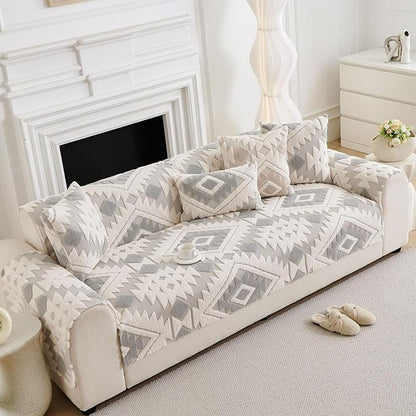 Boho Plush Couch Covers for Sofa Washable, Fuzzy Soft Couch Cover for Sectional - Image 7