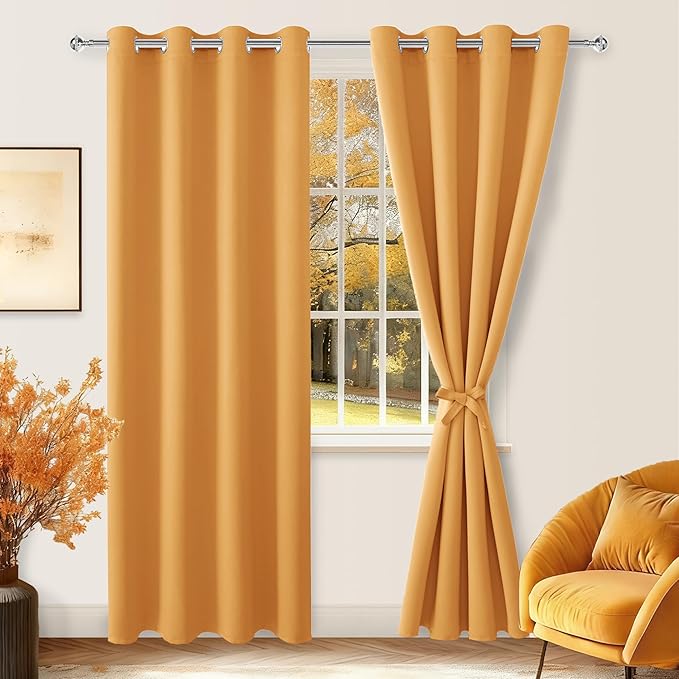 Hiasan Blackout Curtains for Bedroom, 52 x 84 Inches Long by Hiasan