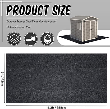 Haull Outdoor Storage Shed Floor Mat Waterproof Outdoor Carport Mat Thickened - Image 2