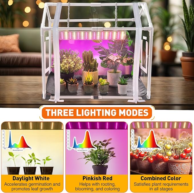 Meonum Mini Greenhouse for Indoor Outdoor, 23.6"L x 15.7"W x 19.6"H Portable - Image 5