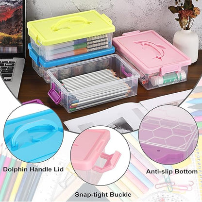 BTSKY 4-Pack Clear Plastic Storage Box - Image 7