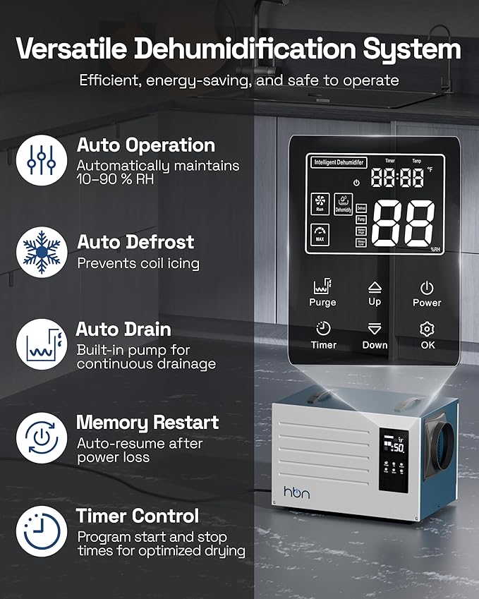 Product Image HBN 125 Pints Commercial Dehumidifier - Image 6