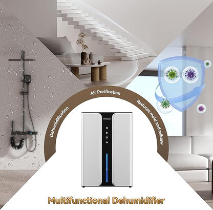 Home Dehumidifier with Drain Hose, 95oz Quiet dehumidifier - Image 4