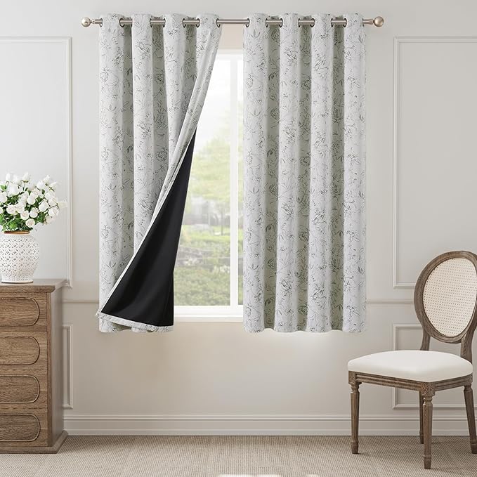 jinchan Floral 95% Blackout Curtains - Image 2