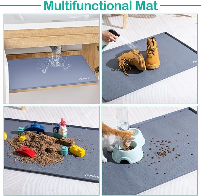 Waterproof Under Sink Mat 28" x 19", Silicone Cabinet Liner, Rubber Protector - Image 5