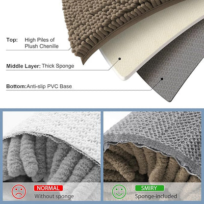 Smiry Luxury Chenille Bathroom Rugs 45x27, Extra Soft and Absorbent Shaggy Bath - Image 5