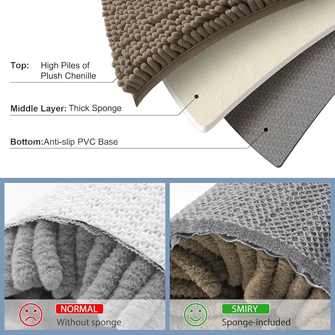 Smiry Luxury Chenille Round 24x24, Extra Soft and Absorbent Shaggy Bathroom Mat - Image 5