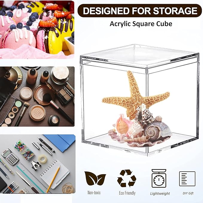 KissYou Acrylic Box with Lid 2 Packs Clear Display Boxes Stackable Storage Bins - Image 4