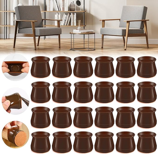 24PCS Upgraded Silicone Chair Leg Floor Protectors by Violibar
