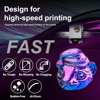 ERYONE Silk Tri Color PLA Filament 3D Printer 1.75mm +/- 0.03mm - Image 4